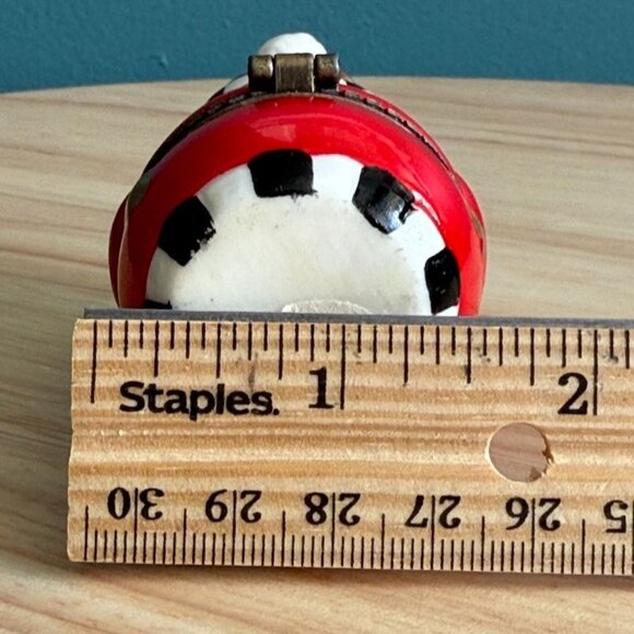 Vintage Hinged Santa Claus Trinket Box Ceramic Figurine w/ Stars Keepsake - Picture 8 of 10